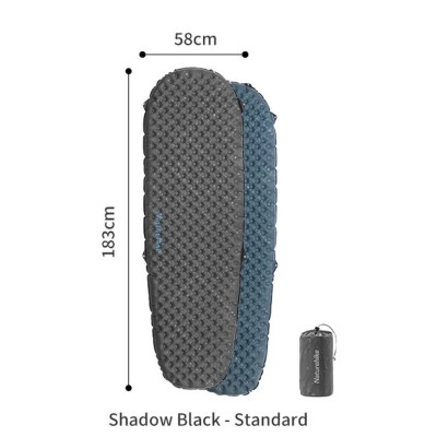 Матрас надувной Naturehike CNH22DZ018, 183х58х7 см, сірий, із мішком для надування (6975641888482) Вінниця - фото 2