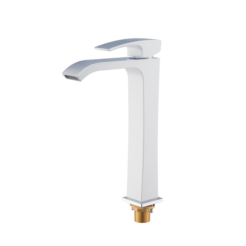 Высокий смеситель для умывальника Koer KB-13007-04, хром + белый (KR5153) Харьков - изображение 3