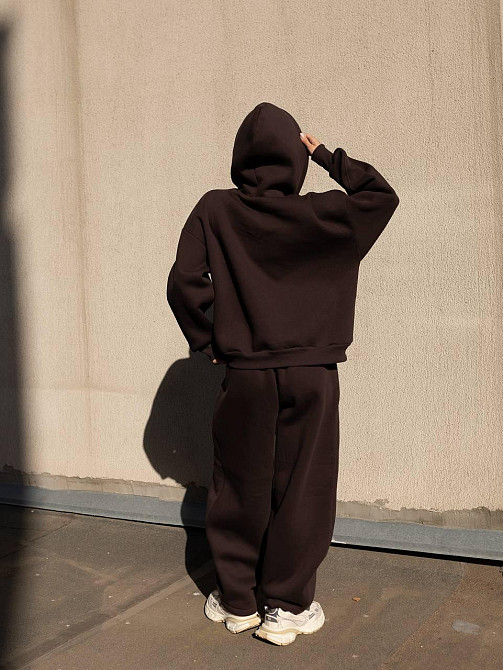 Женский теплый костюм двойка свободного кроя на каждый день турецкая трехнитка на флисе Одесса - изображение 9