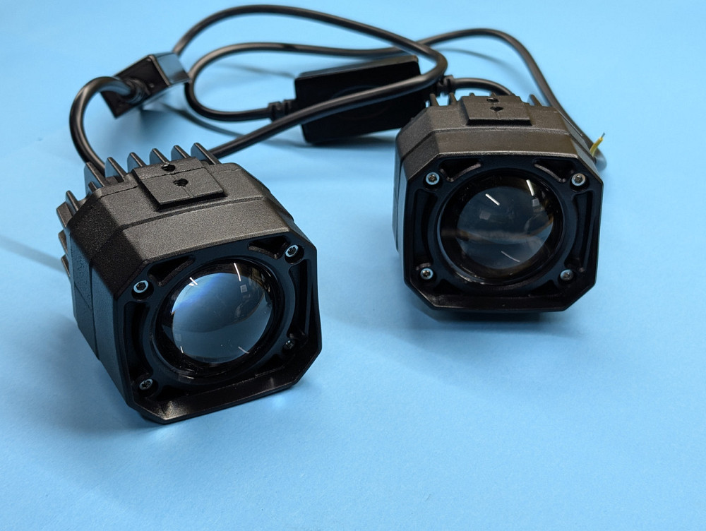 Протитуманні фари універсальні ПТФ бі-лед квадратні додаткові фари туманки Bi-LED Fog Lights линза Харків - фото 4