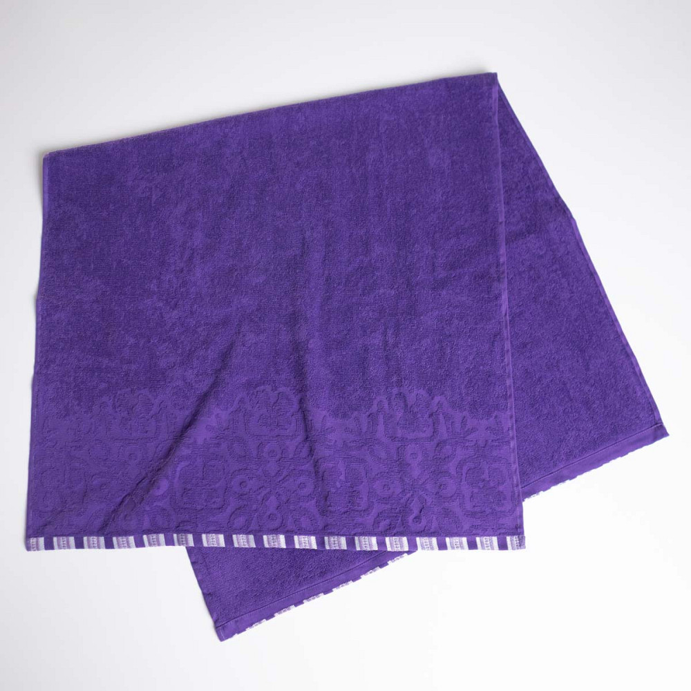 Полотенце махровое для душа с орнаментом GM Textile 70х140см 400г/м2 (Фиолетовый) Сумы - изображение 2