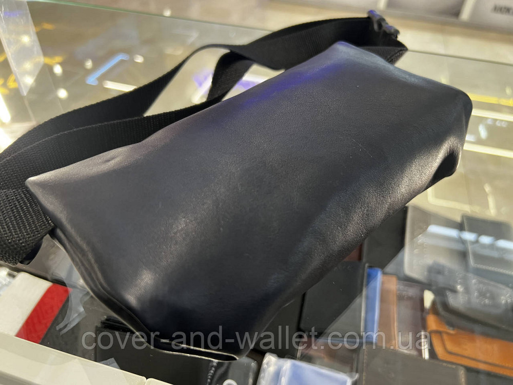 Стильная сумка бананка из мягкой кожи в синем цвете PS Leather Киев - изображение 4