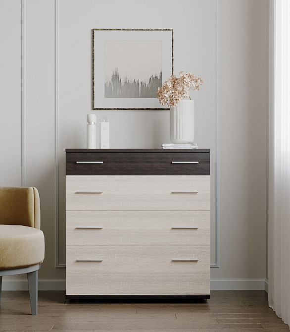 Комод для постільної білизни Еверест К-2 80х45х85 венге темний + дуб молочний (телескопи) (DTM-2449) Дніпро - фото 1