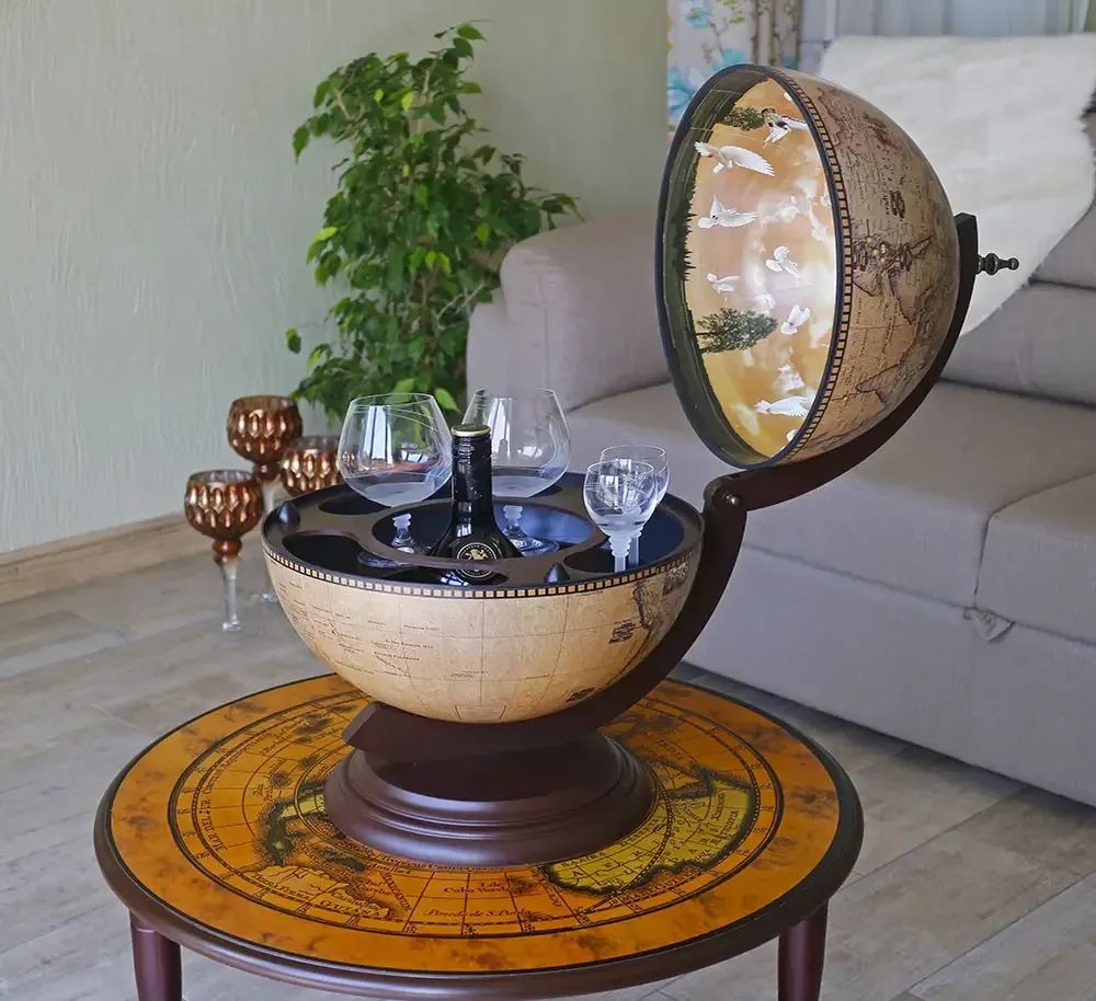 Глобус бар настольный Зодиак кремовый сфера 33 см Гранд Презент mastersem Киев - изображение 1