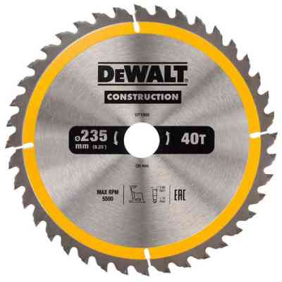 Диск пильний DeWALT СONSTRUCTION , 235 х 30 мм, 40 z, АТВ, 10 градусів (DT1955) Вінниця