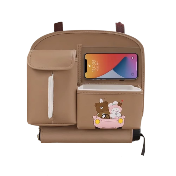 Детский автомобильный органайзер, накидка на сидение, органайзер в машину, коричневый цвет Каменец-Подольский