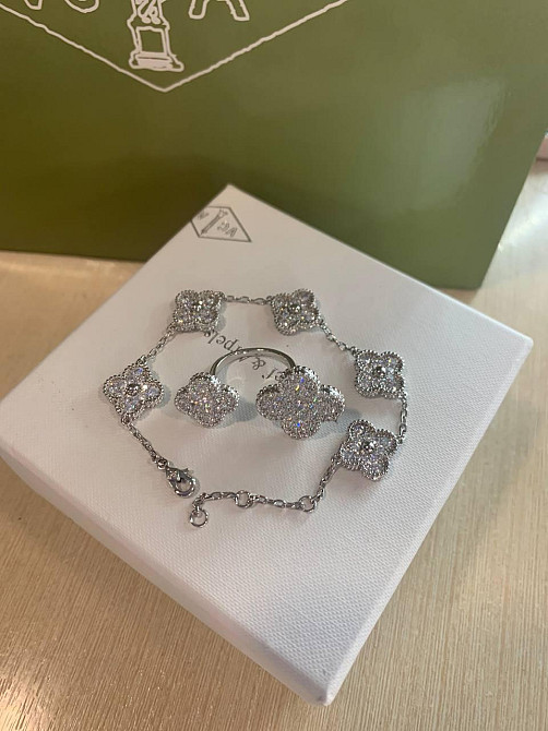 Ван Кліф комплект прикрас / Van Cleef кільце, сережки Одеса - фото 3