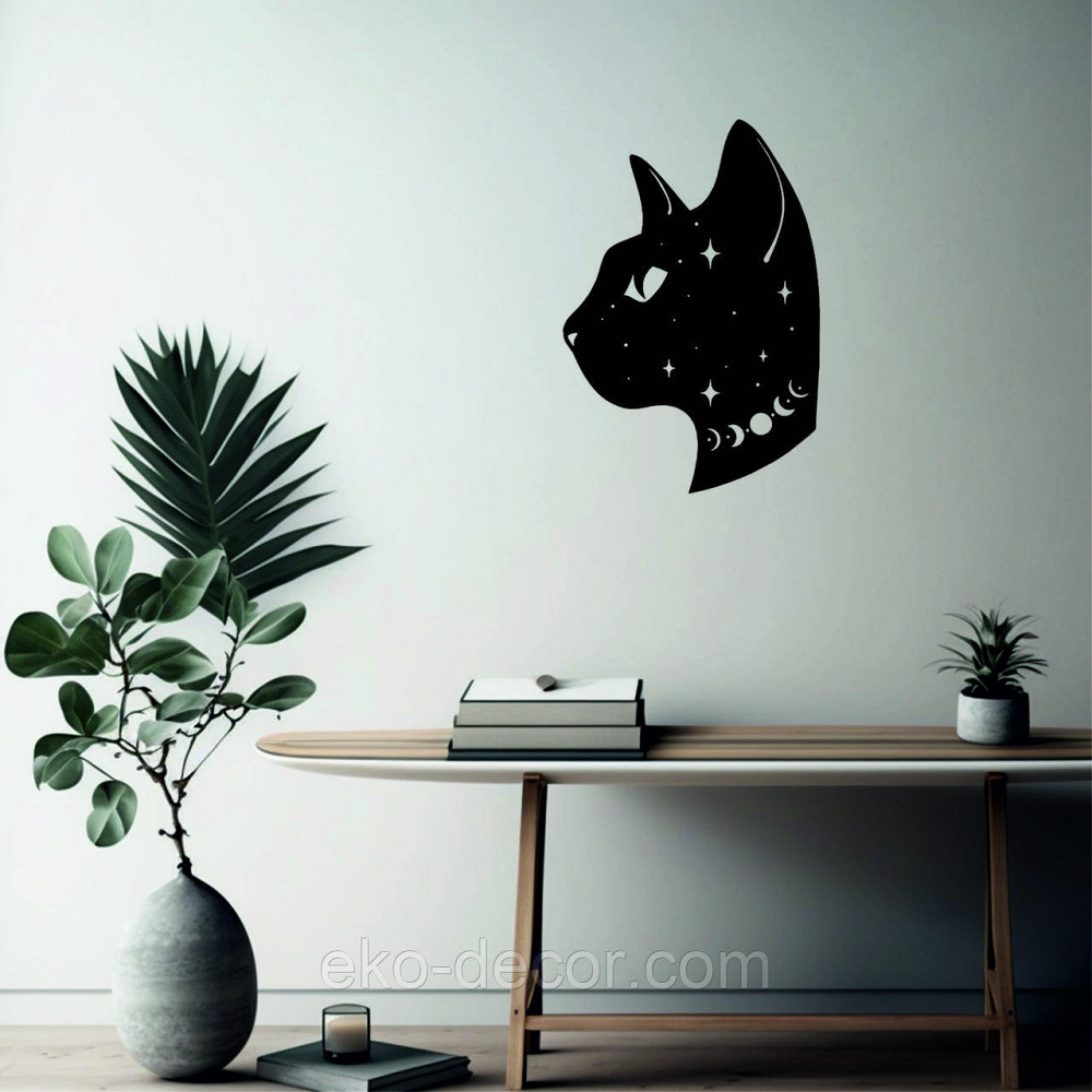 Декоративное настенное 3D Панно «Кот» Декор на стену с объемом 110*75 см, Черный Киев - изображение 9