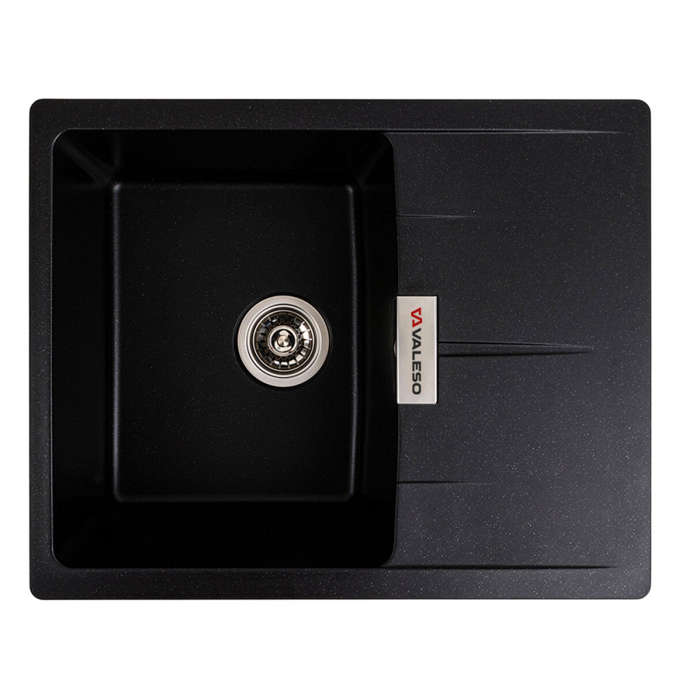 Гранітна мийка для кухні VALESO ZIRKONE 6250 матова Чорний металік Коломыя - изображение 1