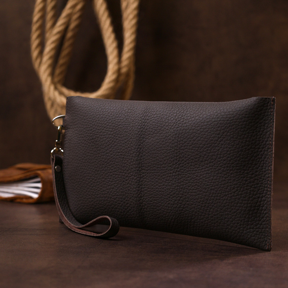 Кожаная матовая тревел-косметичка Коричневый (SHVIGEL) Киев - изображение 3