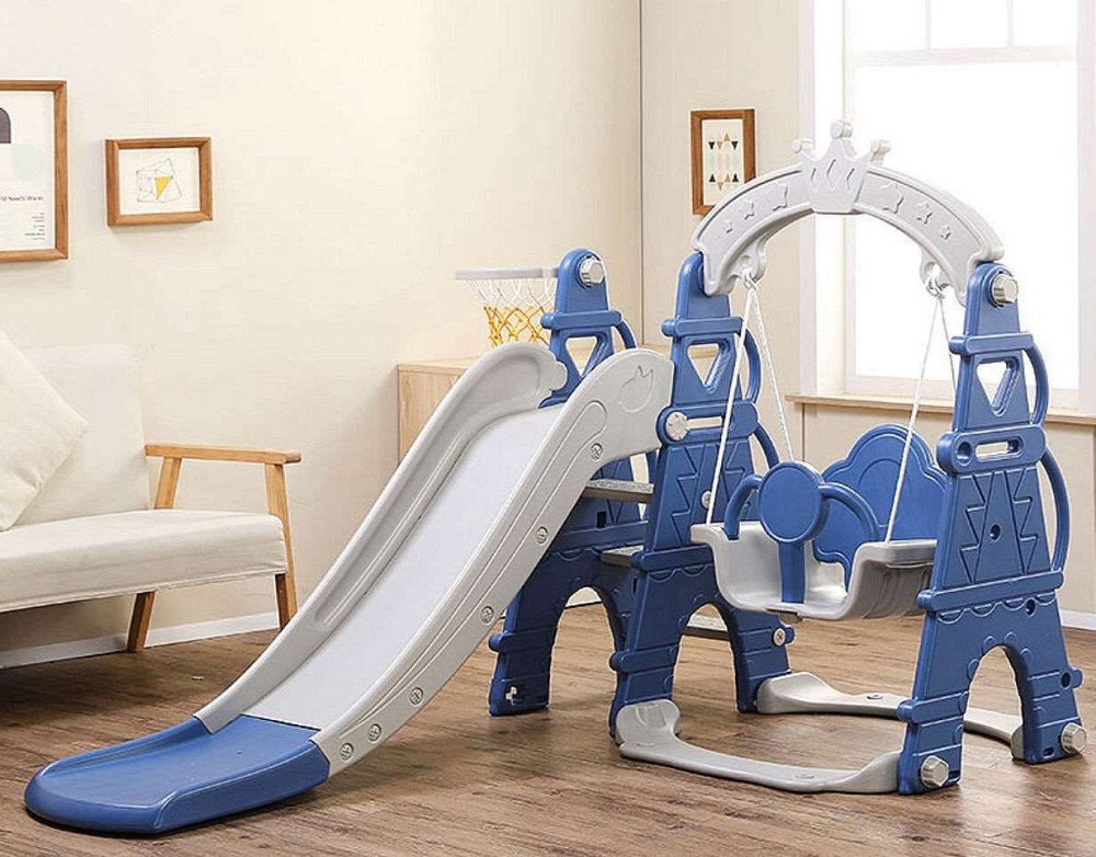 Детский игровой комплекс Bambi 3в1 горка качеля баскетбол (CASTLE-4) для детей Киев - изображение 9