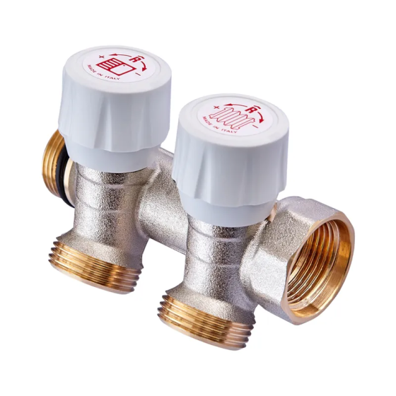 Колектор з регулюючими вентилями на 2 вих. Roho R809-02 - 3/4"x3/4" EK (RO0249) Київ