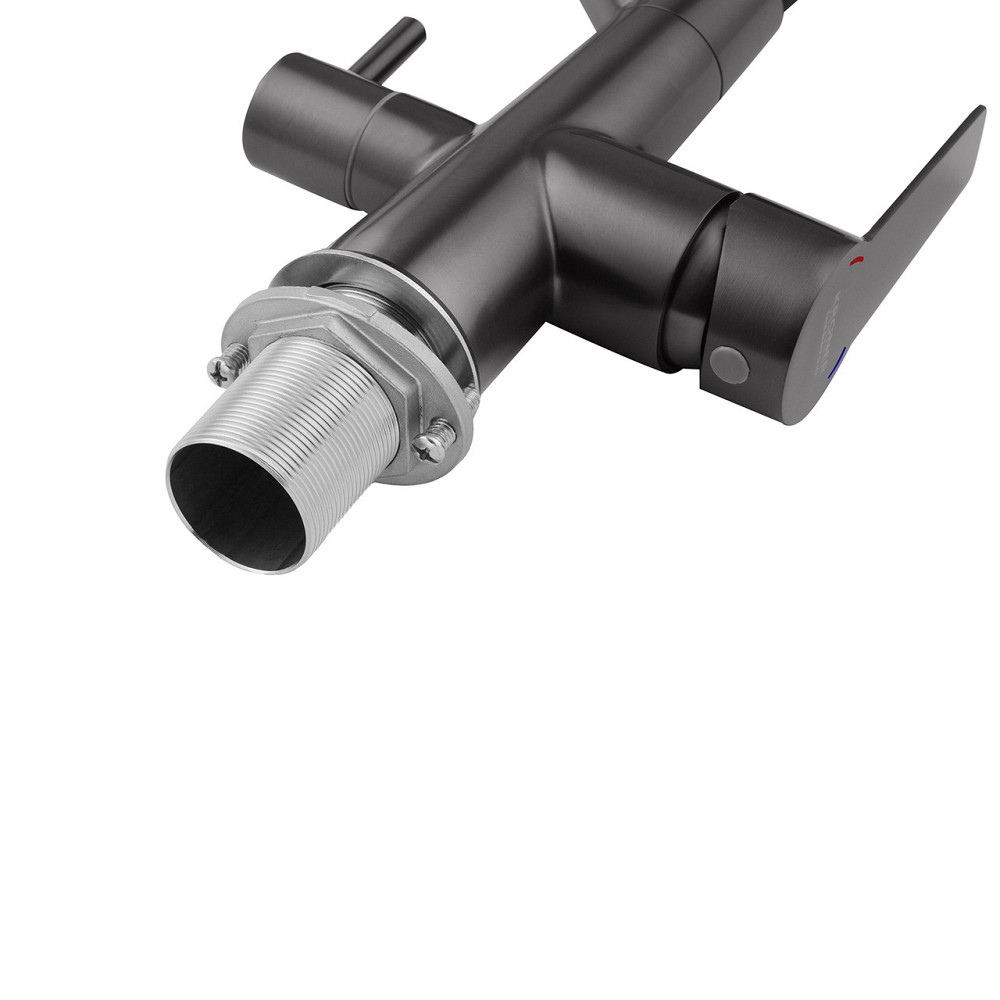 Смеситель для кухни с подключением к фильтру Kroner KRP Edelstahl Klassisch - PVD03817BLK черный/графит Киев - изображение 8