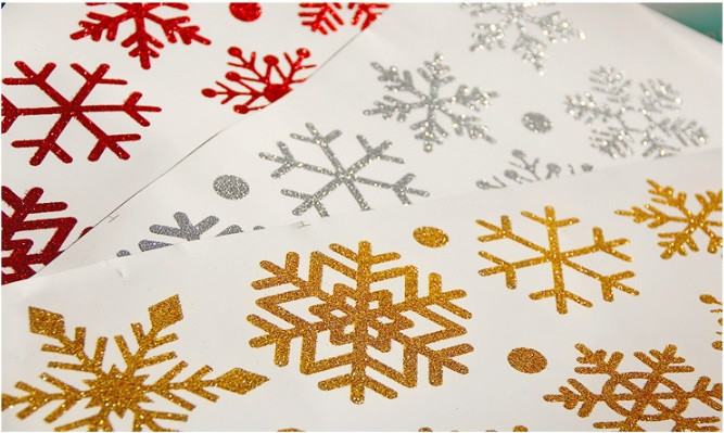 Декоративні наклейки Сніжинки золота набір Київ - фото 6