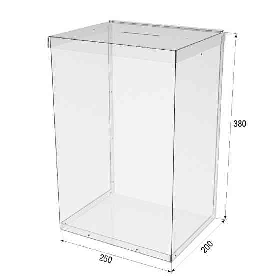 Ящик EKOSTAR без замка для пожертвований и сбора денег 250x200x380. Объем 19 литров Киев