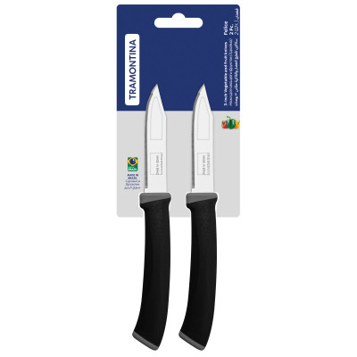 Набір ножів Tramontina Felice Black Vegetable Serrate 76 мм 2 шт (23491/203) Вінниця - фото 2
