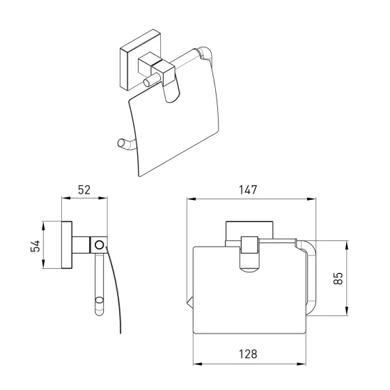 Тримач для туалетного паперу  з кришкою VOLLE CUADRO cromo хром Київ