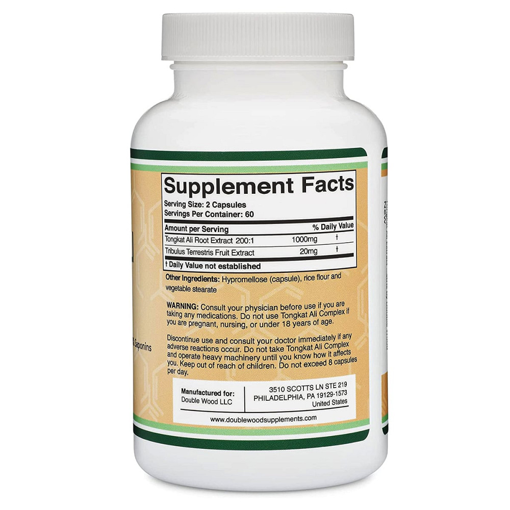Тонгкат Али Double Wood Tongkat Ali Extract Complex 1020 mg 120 capsules Луцк - изображение 2