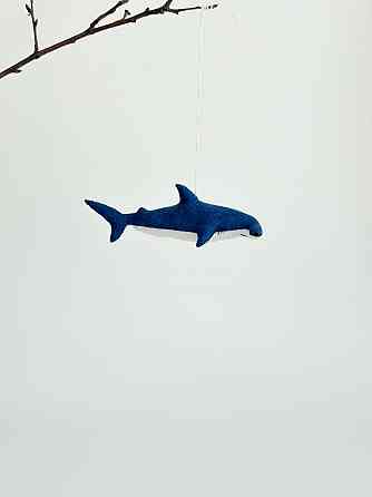 Мягкая фетровая игрушка синий кит ручной работы – безопасная развивающая игрушка Киев