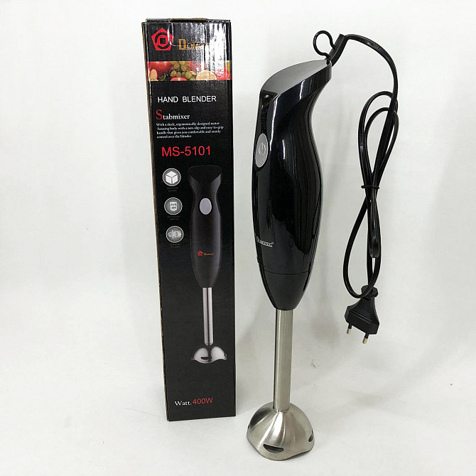 Блендер электрический для смузи DOMOTEC MS-5101 350 Вт, Кухонный погружной блендер KV-267 с насадками Киев - изображение 9