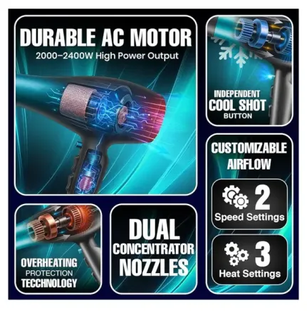 Профессиональный мощный фен для волос VGR V-455 с холодным и горячим воздухом 2400 Вт Коломия
