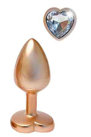 Алюмінієва анальна пробка Dream Toys GLEAMING LOVE з декоративним каменем, М Sex Aura Київ