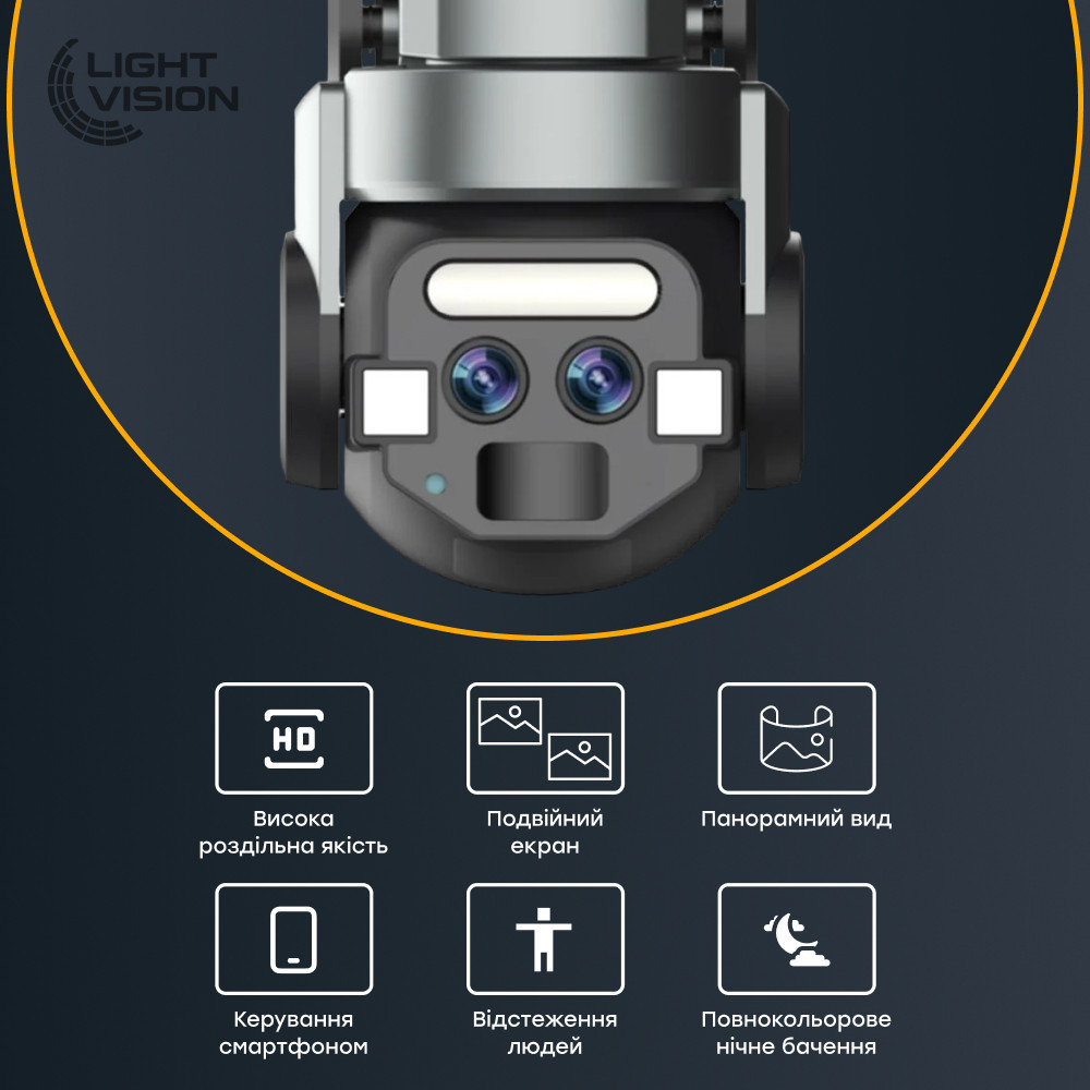 IP PTZ-відеокамера з WiFi 6Mp (2*3Mp) Light Vision VLC-9648WI10ZL f=4+8mm, ІЧ+LED-підсвічування, з мікрофоном (75-00204) Киев - изображение 6