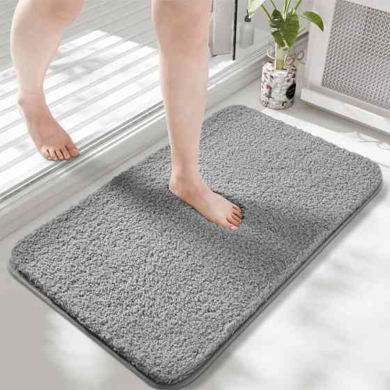 Коврик для ванной и душа коврик для ног в ванную,микрофибра атискользящий влаговпитывающий однотонный 50х80 см,grey Каменец-Подольский