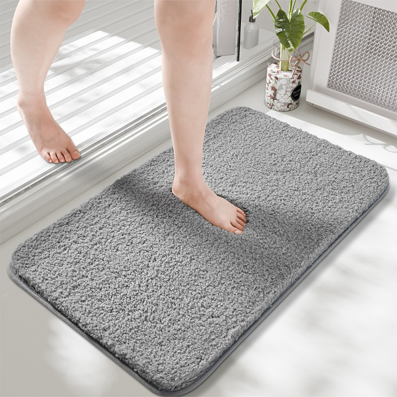 Коврик для ванной и душа коврик для ног в ванную,микрофибра атискользящий влаговпитывающий однотонный 50х80 см,grey Каменец-Подольский - изображение 2