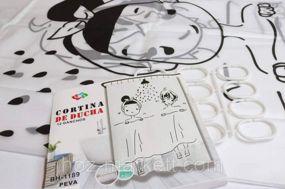 Штора в ванную силиконовая Эфиопия Ванная шторка для ванной 180 х 180 см Харьков - изображение 2