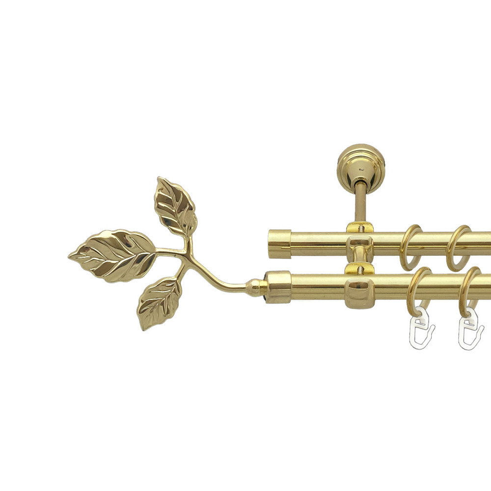 Карниз Orvit Тоскана металевий дворядний відкритий Золото 16\16 мм 200 см (00-00014296) Львов - изображение 1