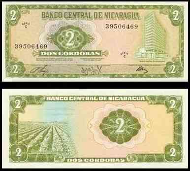 Nicaragua Никарагуа - 2 Cordobas 1972 UNC Полтава