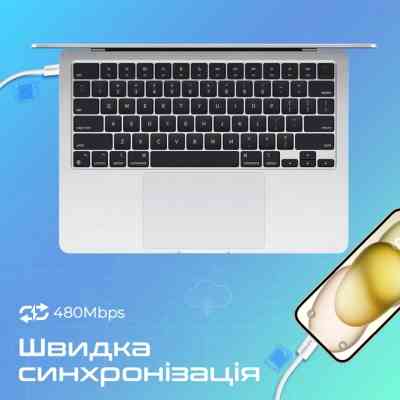 Дата кабель USB-C to USB-C 2.0m 60W PD EcoLine-CC200 white Promate (ecoline-cc200.white) Вінниця