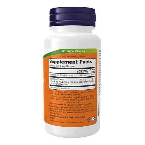 Экстракт зеленого чая Now Foods Green Tea Extract 400mg 100 раст капс Киев