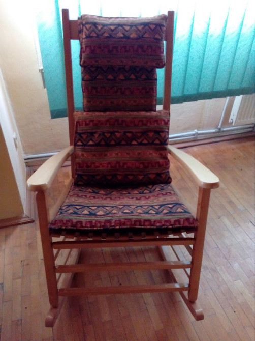 Крісло-гойдалка (качалка) лакована +накидка Ужгород - фото 2