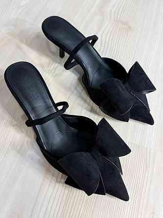 Туфлі жіночі Meideli F566-53 slingback човники з бантом екозамша чорні, 40, 26 см Київ