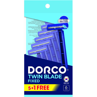 Бритва Dorco Twin Blade Fixed для мужчин 2 лезвия 6 шт. (8801038588513) Винница - изображение 1