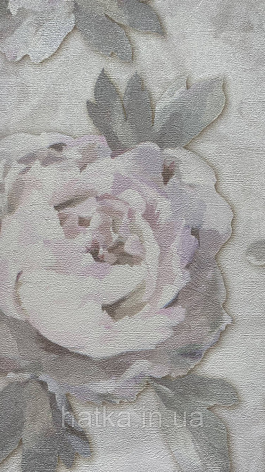 Шпалери метрові вінілові на флізеліні A.S.Creation Flowers Symphony 1.06x10 м квіти півонії великі бузкові на сірому 79070-1 Київ - фото 5