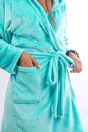 Теплый халат с ушками  для подростков, ментоловый Киев