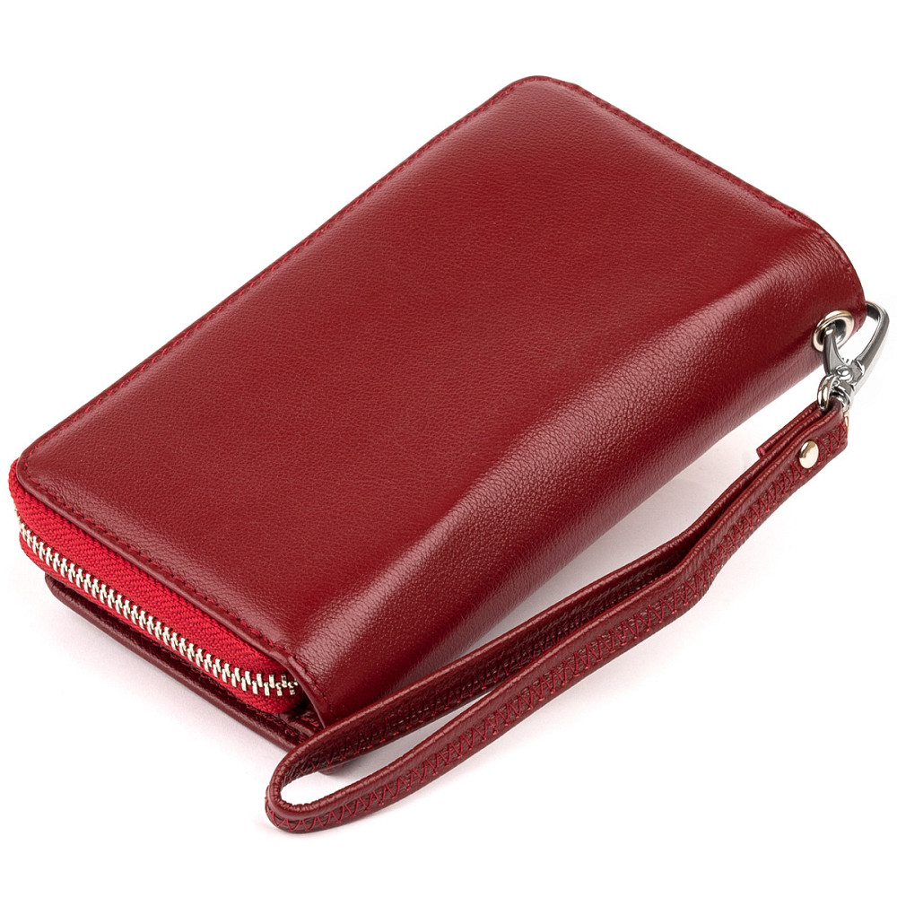 Кошелек из кожи на защелке Бордовый (ST Leather) Киев - изображение 6