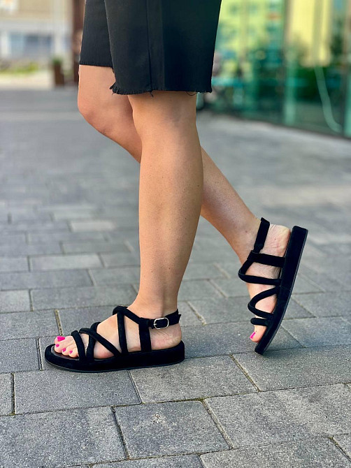 Edan Instruments Босоніжки жіночі чорні EDAN 326 літні, натуральна замша / Модні босоніжки р. 3 Коломыя - изображение 3