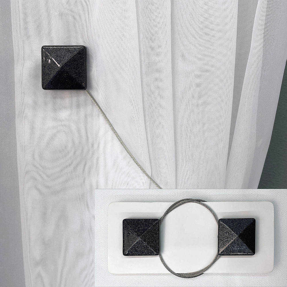 Магниты для штор и гардин Квадрат набор 2 шт Чёрный (81-133) Киев - изображение 1