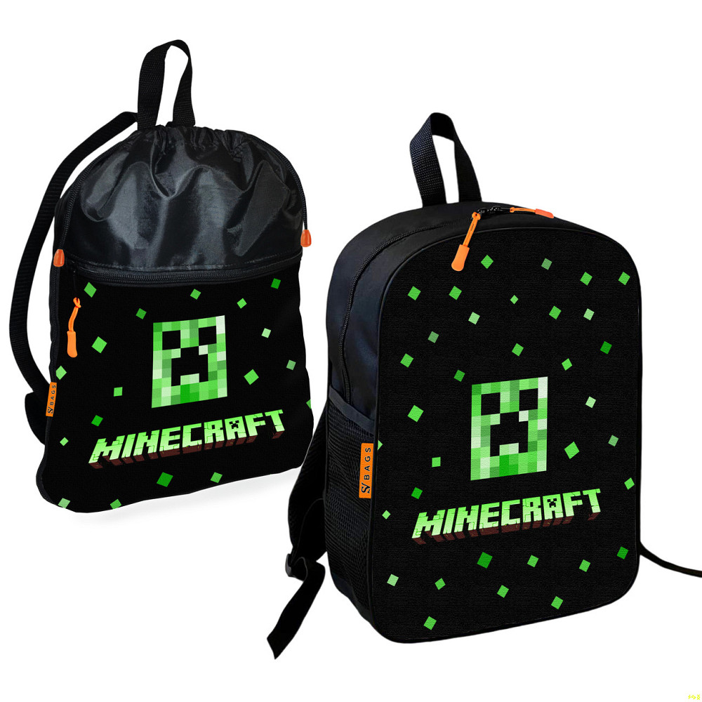 Шкільний рюкзак дитячий Minecraft + Сумка для взуття спортивної форми рюкзак-мішок для хлопчика (01710) Київ - фото 1