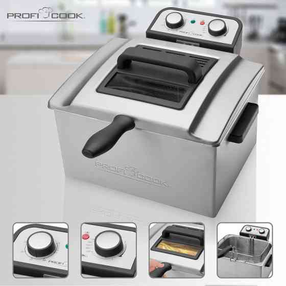 Фритюрниця масляна 4 літри з 2 кошиками Profi Cook PC-FR (1038) Потужність 3000 Вт Нововолинськ