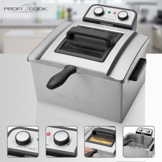 Фритюрница масляная 4 литра с 2 корзинами Profi Cook PC-FR (1038) Мощность 3000 Вт Нововолынск - изображение 5