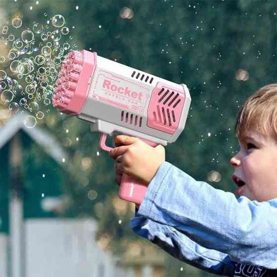Дитячий пістолет мильні бульки Rocket Bubble Gun 15,8 см автоматичний. Колір: рожевий JV-42 Одеса