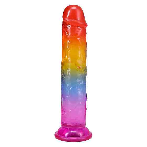 Дилдо Doc Johnson Crystal Jellies - 7 Inch Сlassic Dong - Rainbow Sex Aura Київ