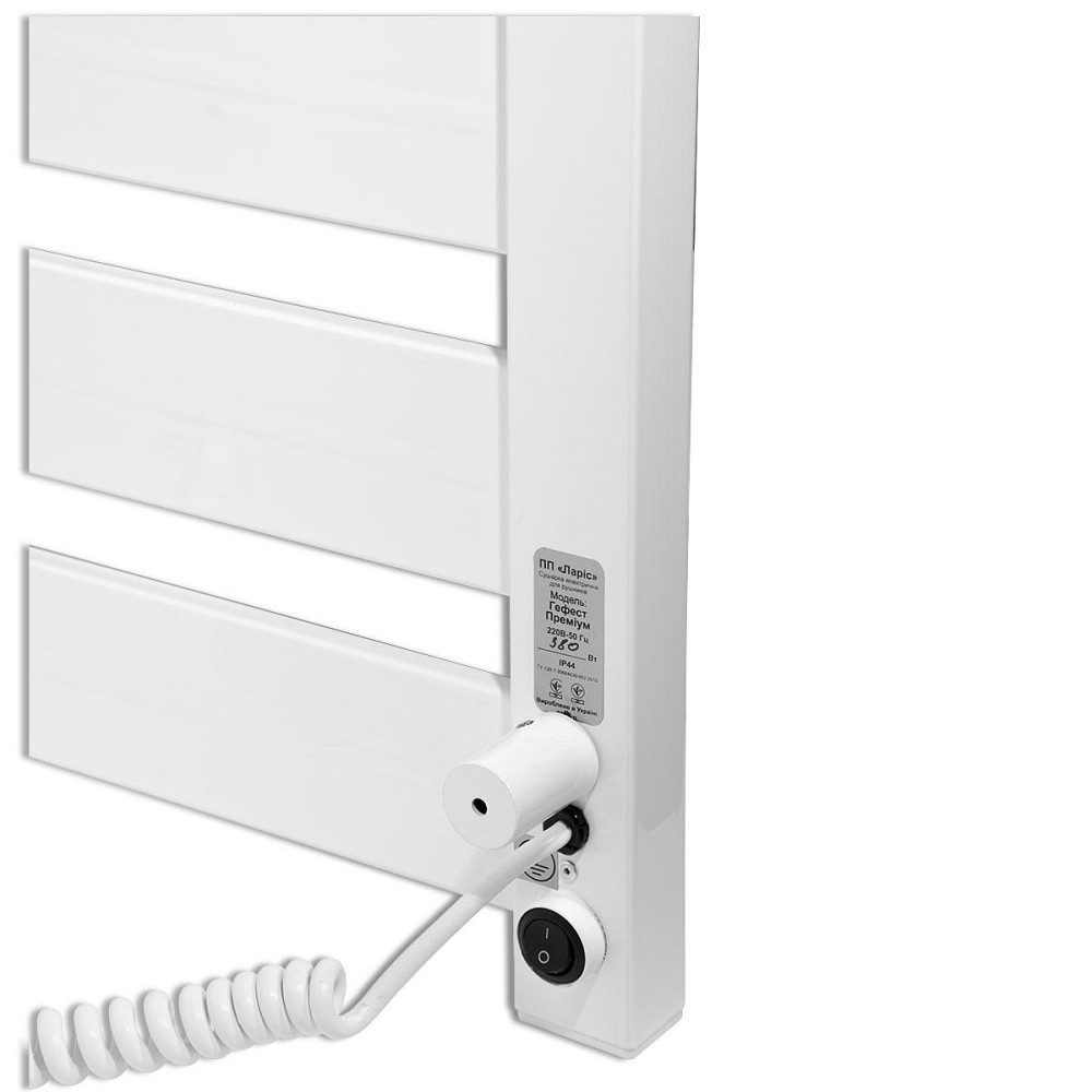 Електричний полотенцесушитель Laris Гефест Преміум ЧК10 500 Х 1200 білий Київ - фото 6