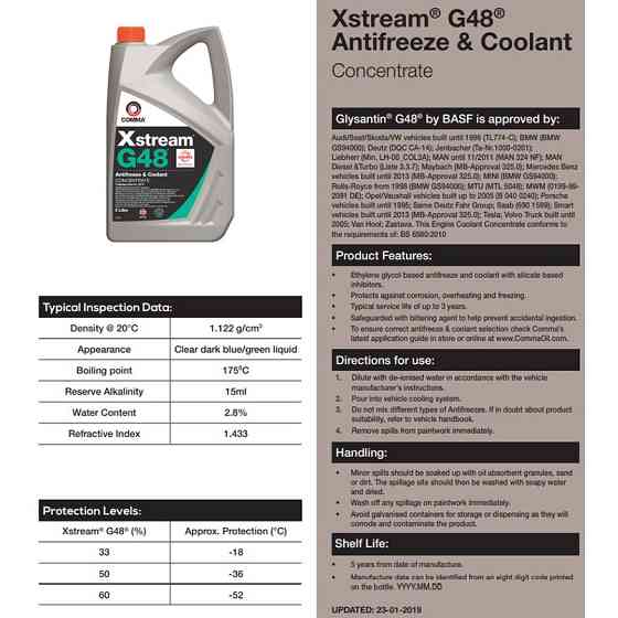 Антифриз Comma Xstream G48 AF Conc синий концентрат 20л Львов