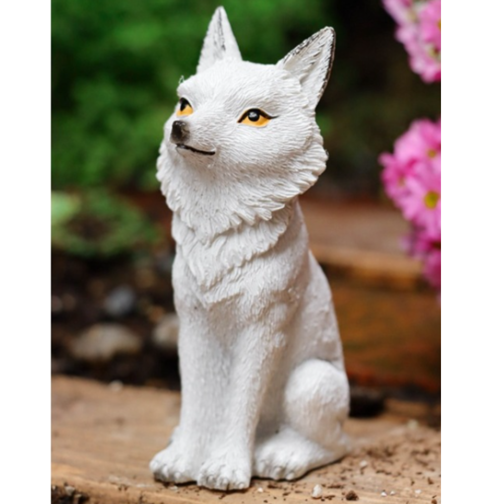 Фігурка Лисичка 11 х 7 см Помаранчева з полістоуну для вазону, флораріуму. міні-саду Білий Одеса - фото 1